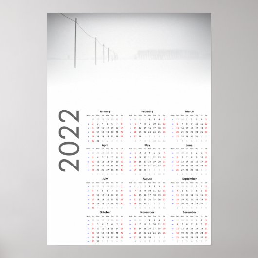 Calendrier Paysage enneigé 2022 Affiche (Devant)