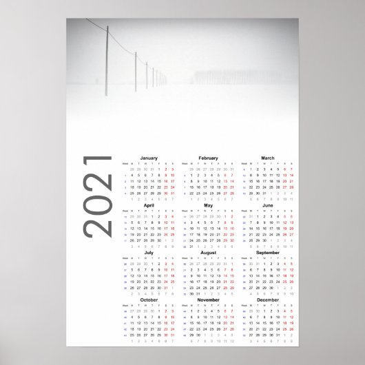 Calendrier Paysage enneigé Poster 2021 (Devant)