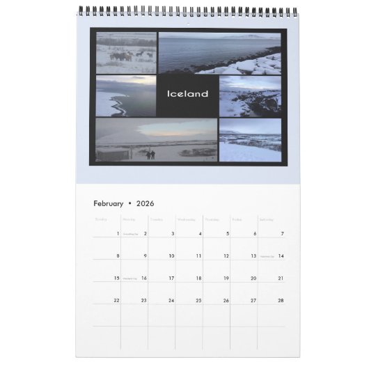 Calendrier Paysage hivernal islandais (Feb 2026)
