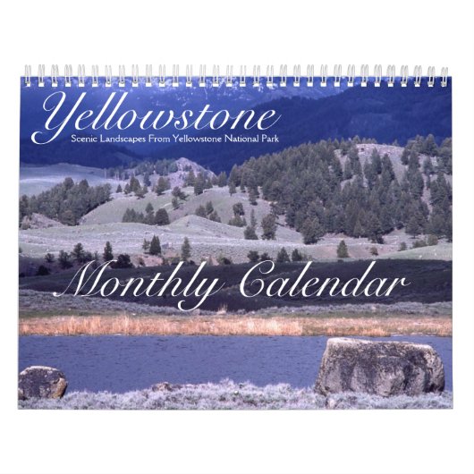 Calendrier Paysage naturel de Yellowstone USA Mois (Protection)