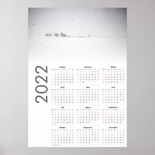 Calendrier paysage neigeux 2022 Poster (Devant)