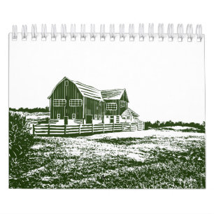 Calendrier Paysage rural maison de ferme de style coupe