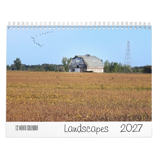Calendrier paysager 2027 12 mois mural (Protection)