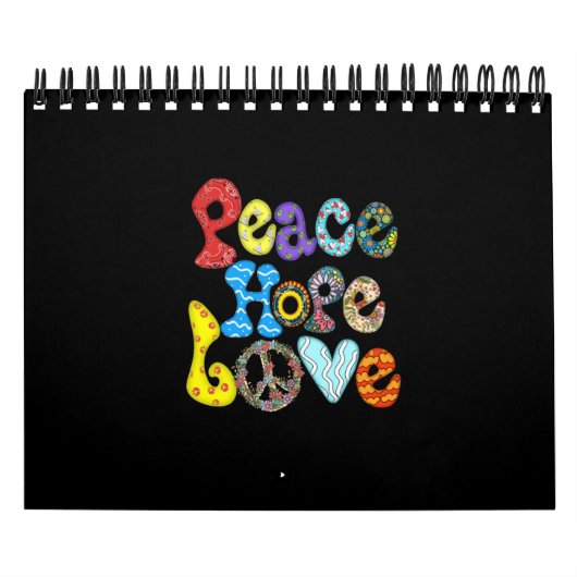 Calendrier Peace Hope Love sublimation (Protection)