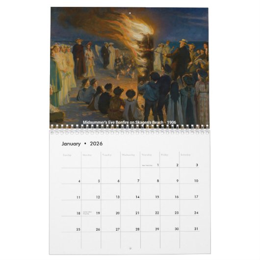 Calendrier Peder Severin Kroyer (Jan 2026)