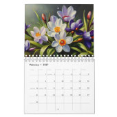 Calendrier Peinture à l'huile de fleurs (Feb 2027)