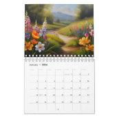 Calendrier Peinture à l'huile de fleurs (Jan 2026)