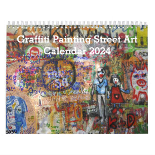 Calendrier Peinture de graffiti coloré Street Art 2024