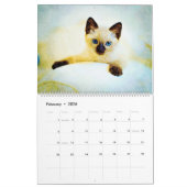 Calendrier Peinture magnifique d'aquarelle de 12 chats (Feb 2026)