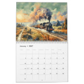 Calendrier Peintures à l'aquarelle du train à vapeur, (Jan 2027)