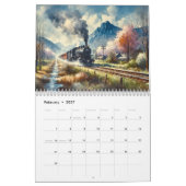 Calendrier Peintures à l'aquarelle du train à vapeur, (Feb 2027)
