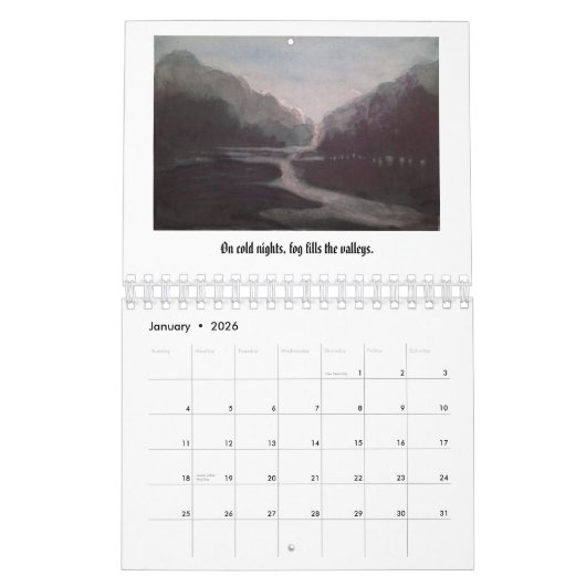 Calendrier Peintures d'aquarelle des paysages allemands (Jan 2026)