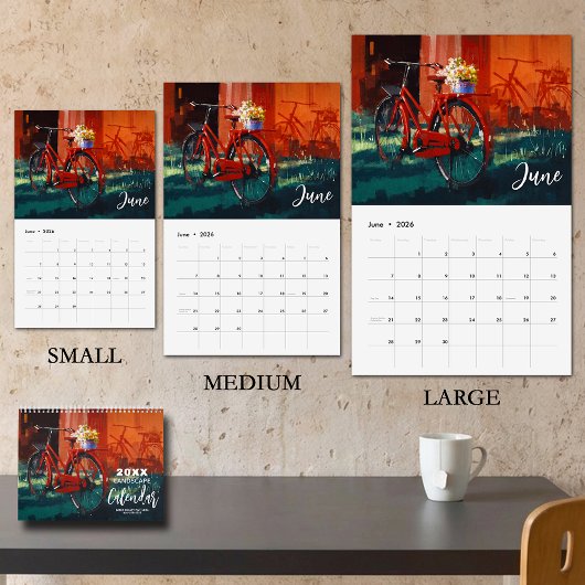 Calendrier Peintures de paysages taille MOYENNE