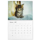 Calendrier Peintures mignonnes d'aquarelle de chats de (Feb 2027)
