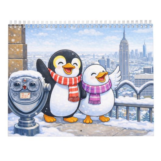 Calendrier Penguin's Visit to NYC (Dos)