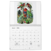 Calendrier perroquet, collection d'oiseau (Mar 2026)