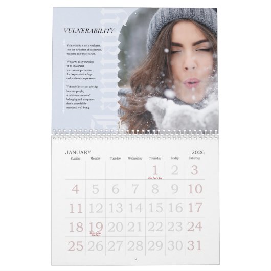Calendrier Personal growth motivational calendar (Jan 2026)