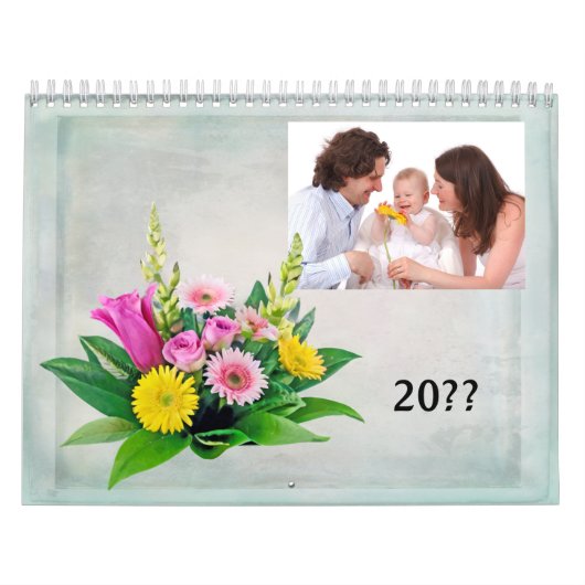 Calendrier Personal Photos with Frame and Floral Border (Protection)