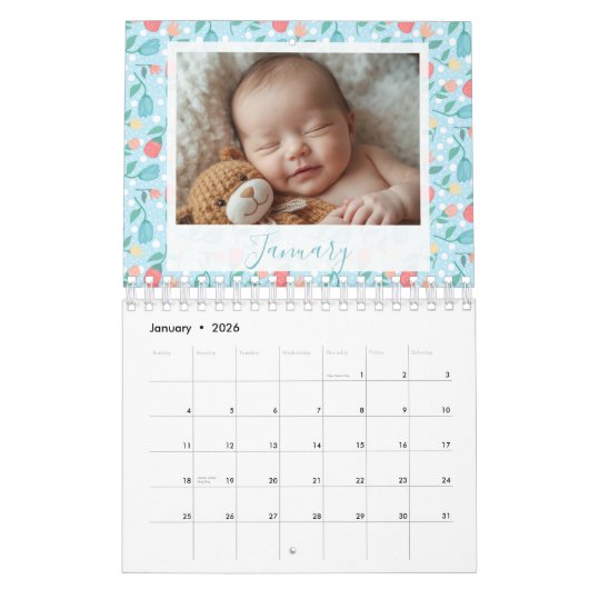 Calendrier Personalized Baby Photo Calendar – Keepsake Gift (Jan 2026)