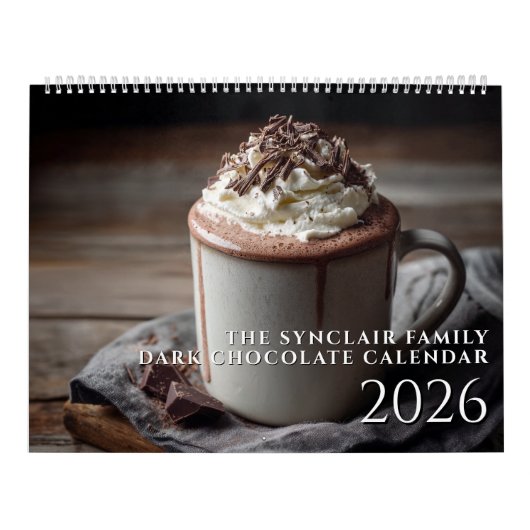 Calendrier Personalized Chocolate Dessert Lover Fine Art 2026 (Protection)