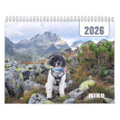 Calendrier Personalized Pet Dog Cat Watercolor 2026 Photo (Protection)