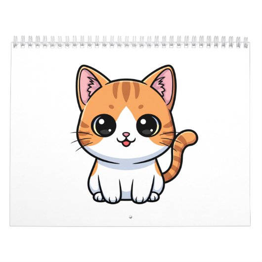 Calendrier Personnage de chaton roux mignon (Protection)
