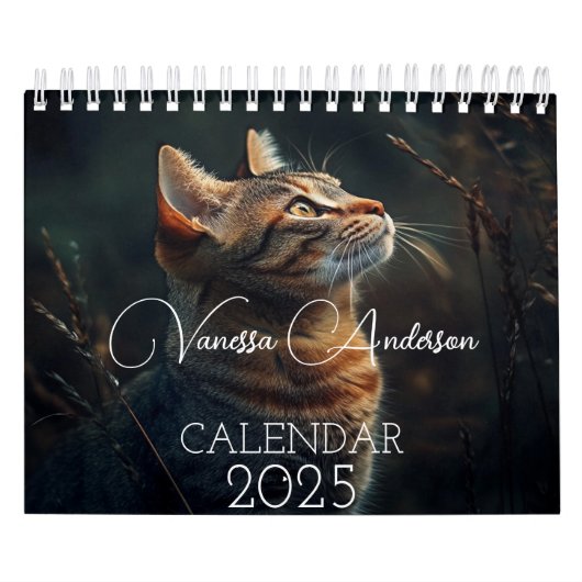 Calendrier personnalisable à thème chat avec notes (Protection)