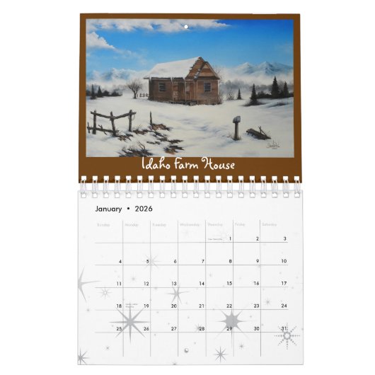 Calendrier personnalisable avec l'art de David Pau (Jan 2026)