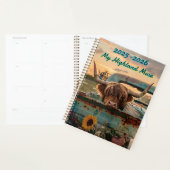 Calendrier personnalisable de vache des Highlands (Devant avec enveloppe)