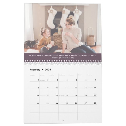 Calendrier Personnalisation Religieux Psaumes Chrétiens Photo (Feb 2026)