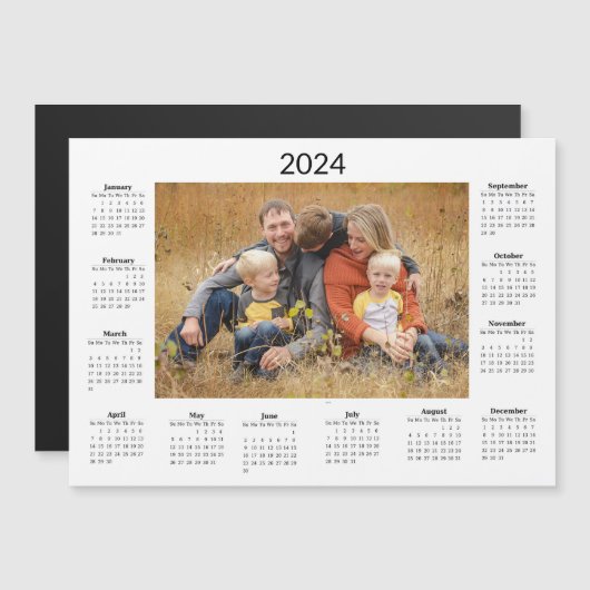 Calendrier personnalisé 2024 Magnet (Devant / Derrière)