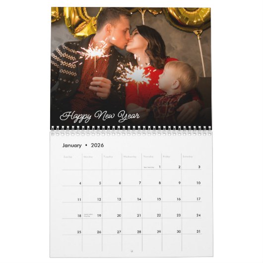 Calendrier personnalisé 2025 Photos et texte perso (Jan 2026)