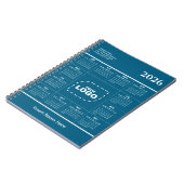 Calendrier personnalisé 2026 Carnet de notes Logo  (Côté gauche)