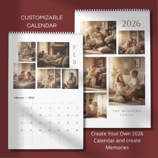 Calendrier personnalisé 2026 moderne et élégant