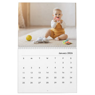 Calendrier personnalisé 2026 pour bébé fille et fa