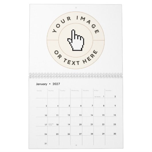 Calendrier - Personnalisé (ajouter image/texte) (Jan 2027)