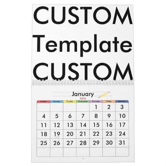 Calendrier personnalisé de 2 pages, PERSONNALISATI (Jan 2026)