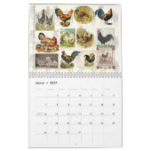 Calendrier personnalisé de poulet vintage (Mar 2027)