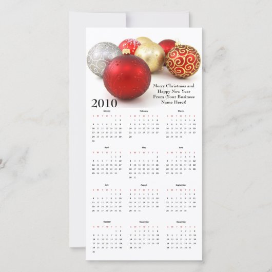 Calendrier personnalisé des cartes de Noël (Devant)