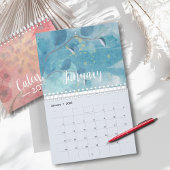 Calendrier personnalisé des fleurs d'aquarelle 202
