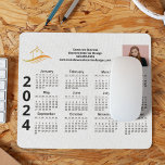 Calendrier personnalisé du logo commercial Marketi<br><div class="desc">Ce calendrier professionnel moderne mousepad est fait sur mesure avec le nom de votre entreprise professionnelle sous le nom de l'agent dans la typographie chic. Cet aimant de calendrier minimaliste noir et blanc présente votre logo d'un côté et une photo personnalisée de l'autre. Outils de marketing contemporain pour une société...</div>