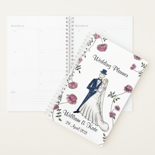 Calendrier personnalisé du Wedding planner de fleu (Devant avec enveloppe)