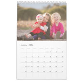 Calendrier personnalisé Fille et neige Noël (Jan 2026)
