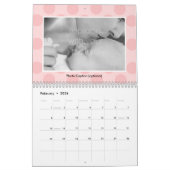 Calendrier personnalisé pour bébé doux - rose (Feb 2026)