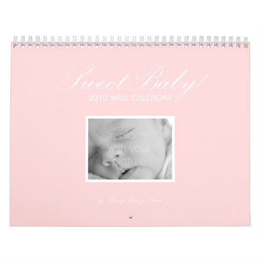 Calendrier personnalisé pour bébé doux - rose (Protection)
