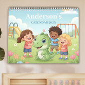 Calendrier personnalisé pour enfants Aventure Dino