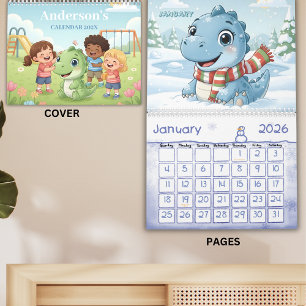Calendrier personnalisé pour enfants Aventure Dino