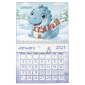 Calendrier personnalisé pour enfants Aventure Dino (Jan 2027)