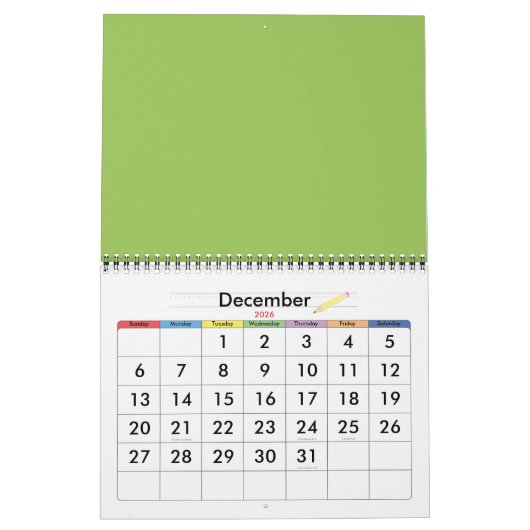 Calendrier Pétales verts (Dec 2026)