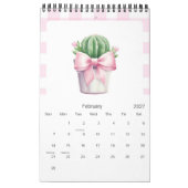 Calendrier Petit Fille Rose 2026 (Feb 2027)